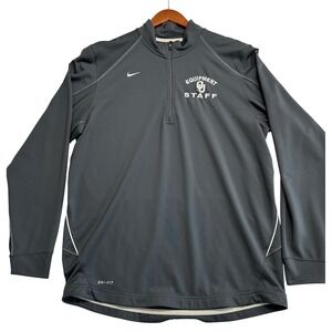 Nike Oklahoma Sooners Equipment Staff Dri-FIT Quarter Zip Pullover Grey Mens L